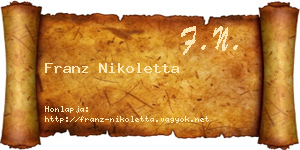 Franz Nikoletta névjegykártya
